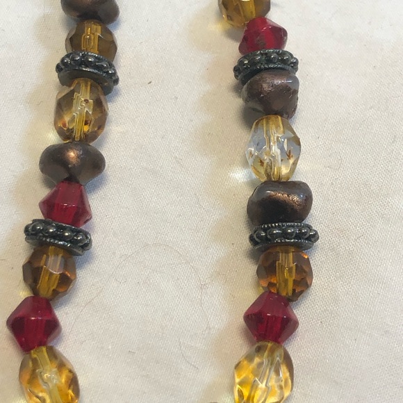 Beautiful Vintage Necklace with Clip on Earrings faux jewelled nickel tone - Picture 13 of 16